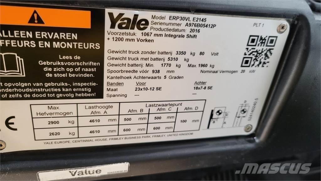 Yale ERP30VL 2016 Električni viličari