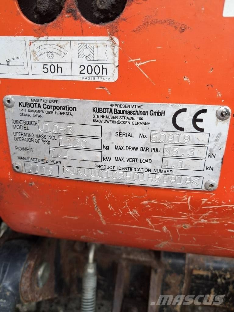 Kubota U 10-3 Mini bageri <7t