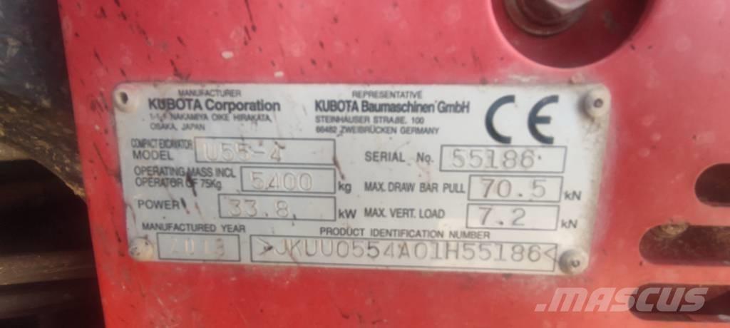 Kubota U 55-4 Mini bageri <7t