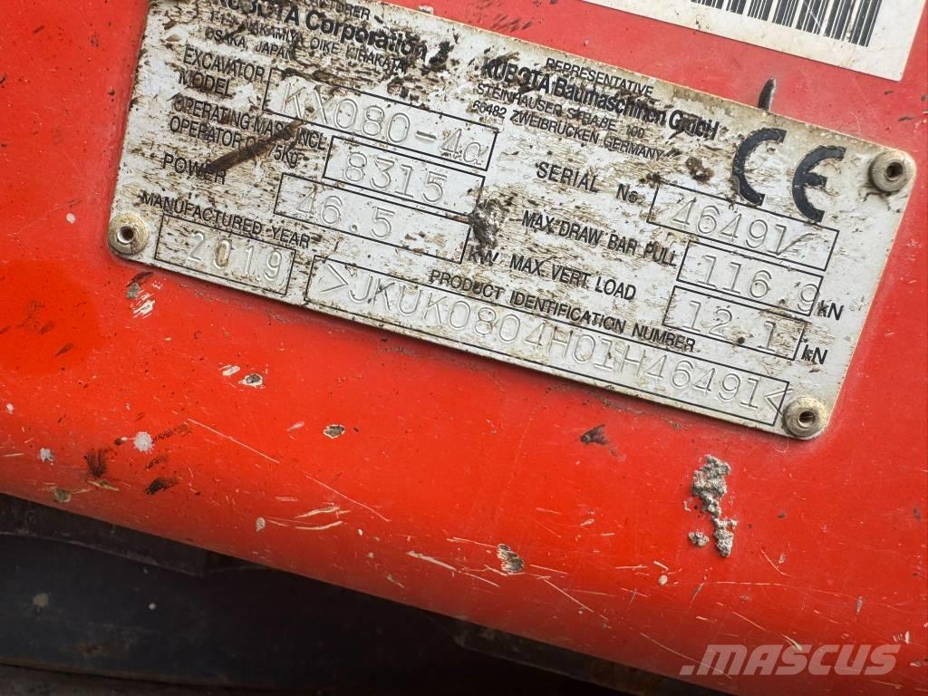 Kubota KX 080-4 Midi bageri 7t – 12t