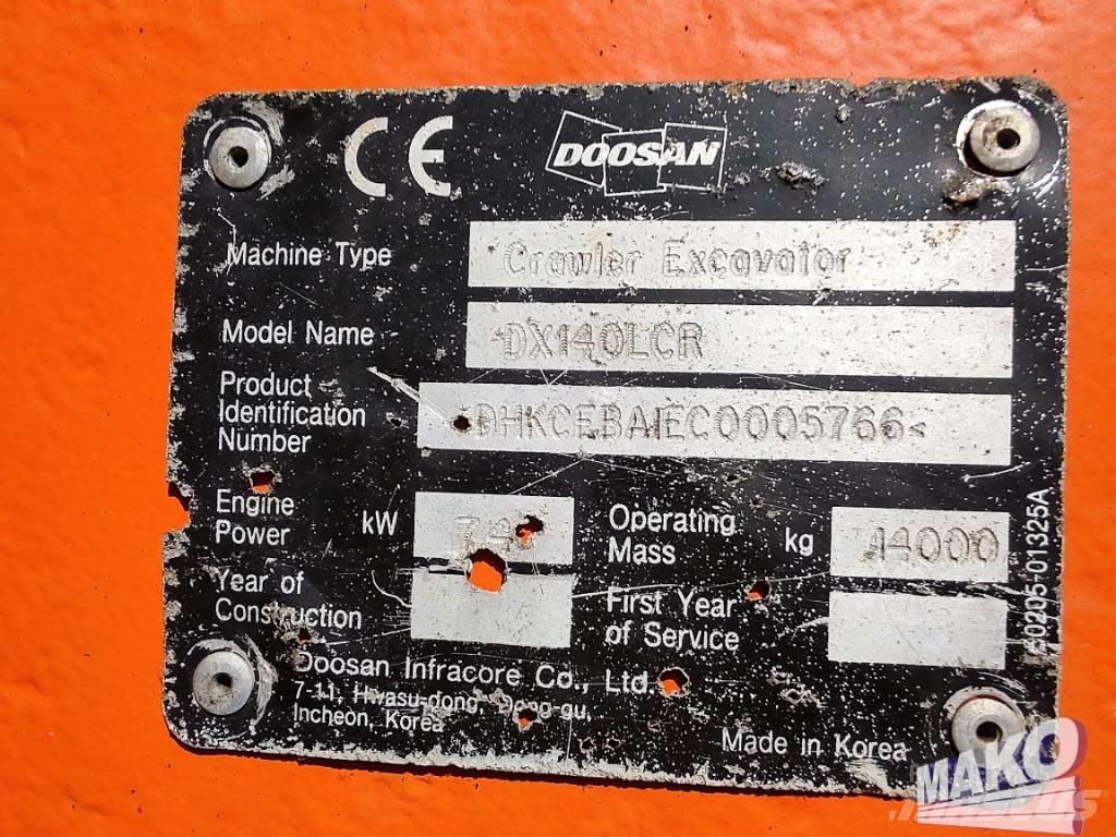 Doosan DX 140 LCR Bageri gusjeničari
