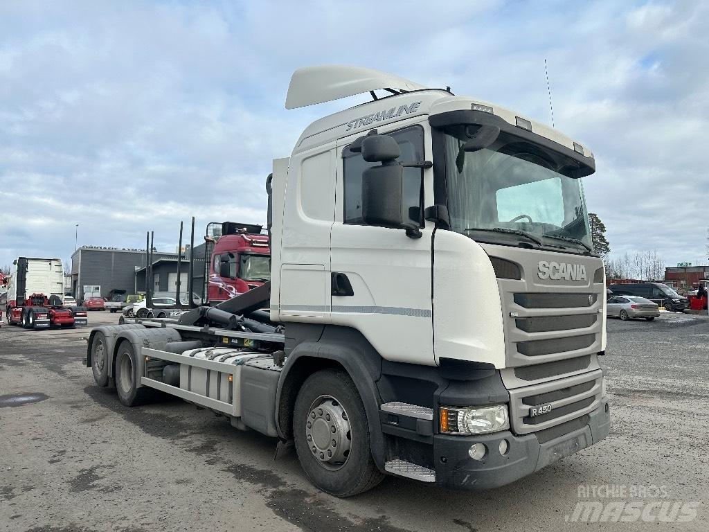 Scania R 450 6x2*4 Rol kiper kamioni s kukama za dizanje