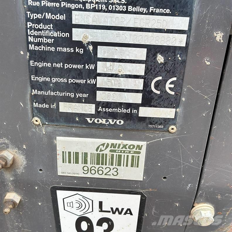 Volvo ECR25D Mini bageri <7t