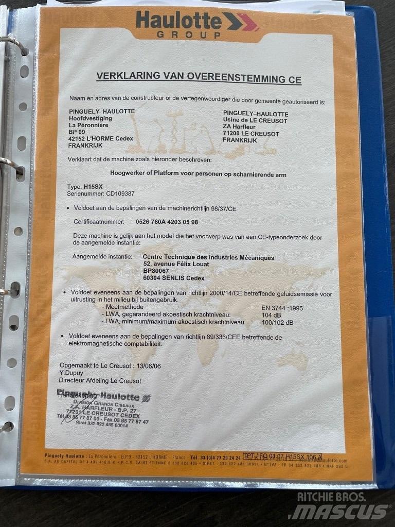Haulotte H 15 SX Škaraste platforme