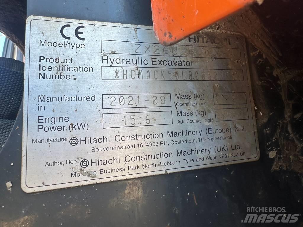 Hitachi ZX 26 U-6 Mini bageri <7t