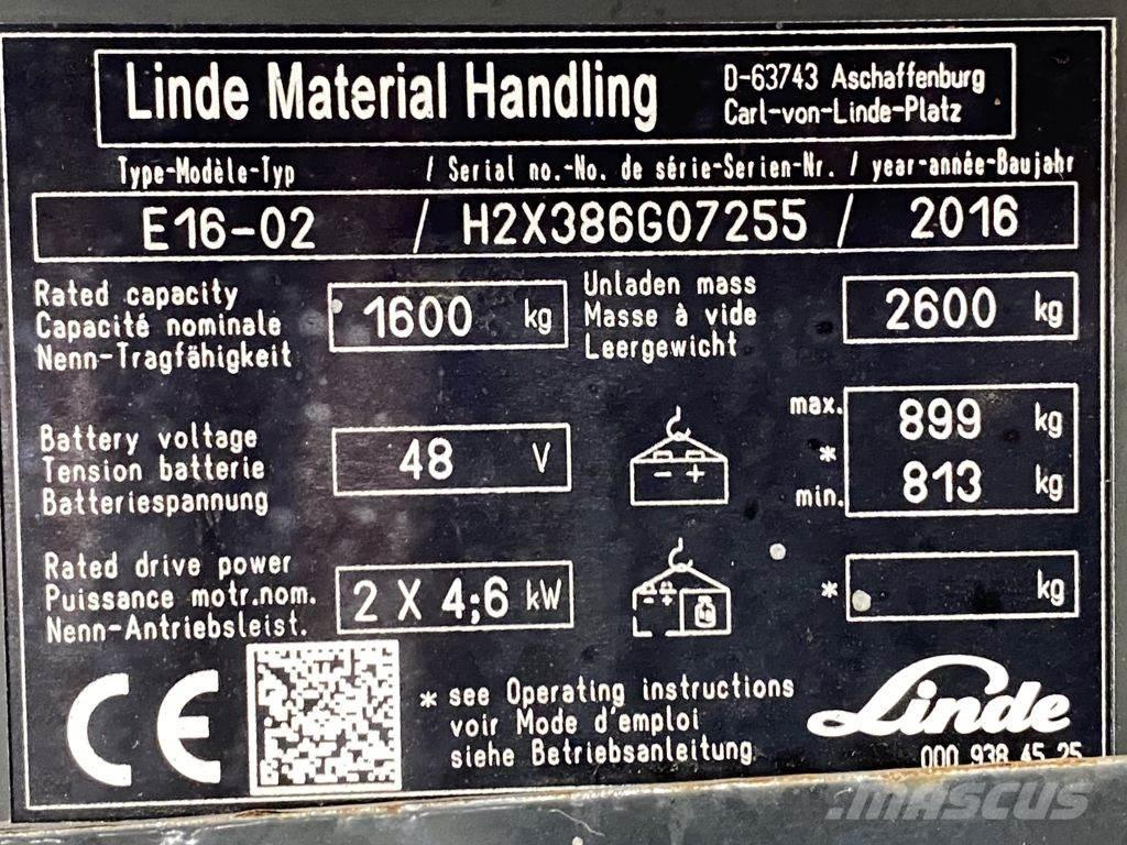 Linde E16-02 Električni viličari