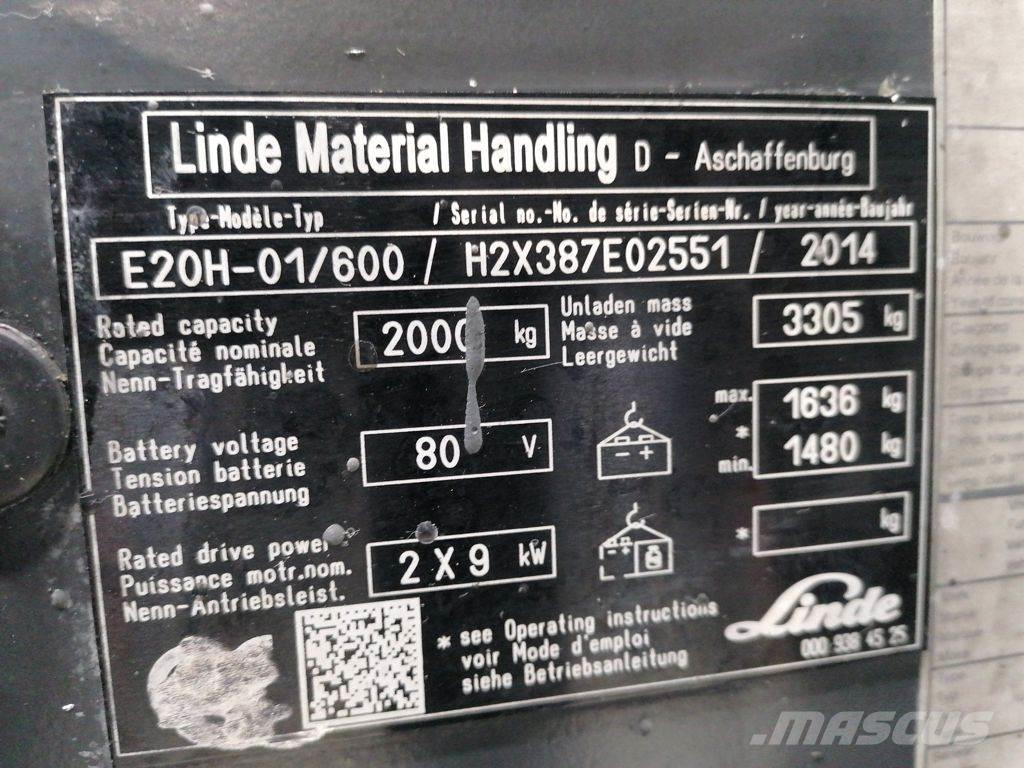Linde E20H-01/600 Električni viličari