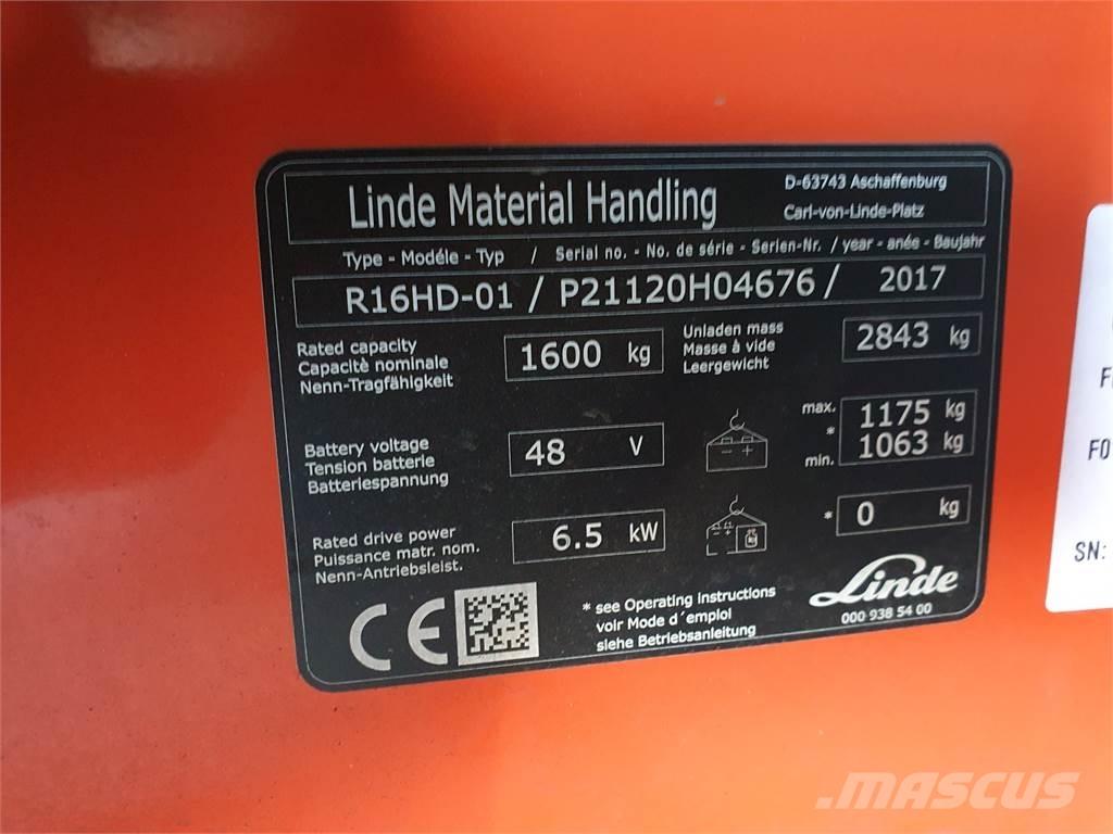 Linde R16HD Viličari sa pomičnim stupom