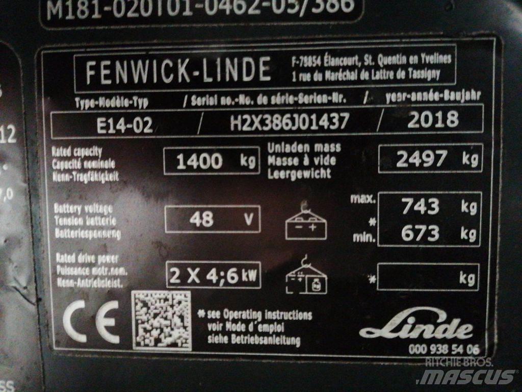 Linde E14-02 Električni viličari