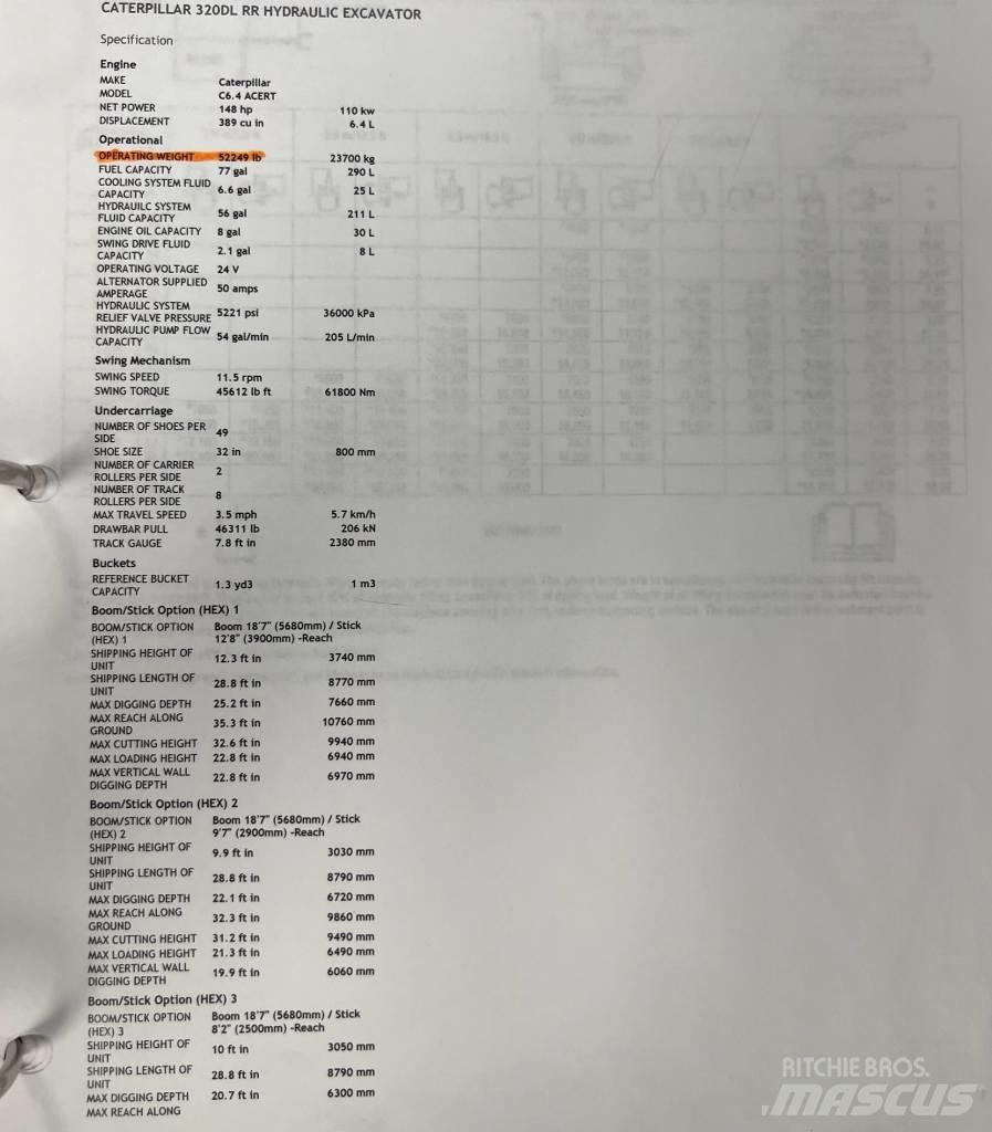 CAT 320 D L Bageri gusjeničari
