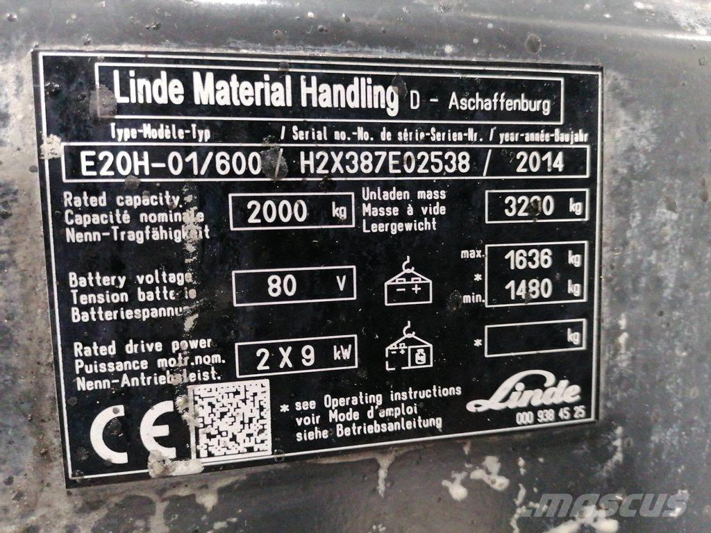 Linde E20H-01/600 Električni viličari