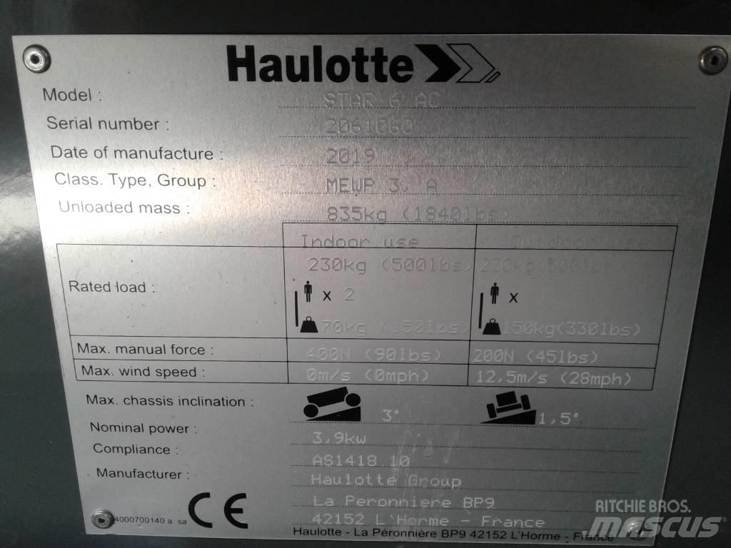 Haulotte Star 6 Vertikalne radne podizne platforme