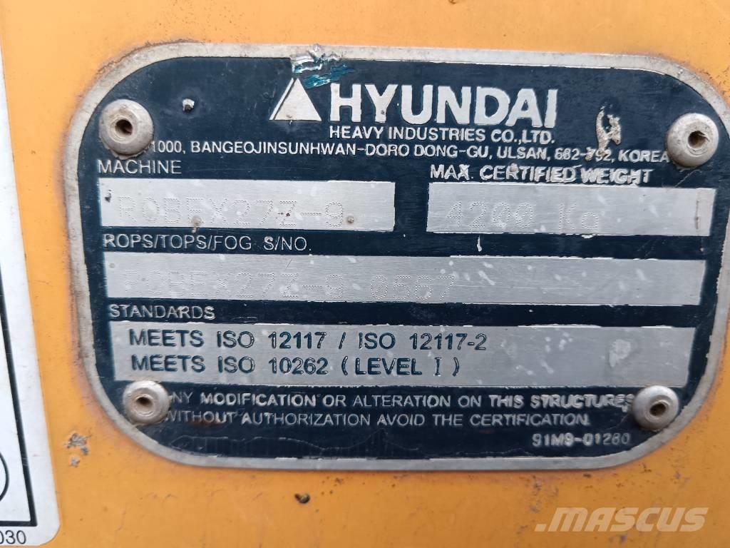 Hyundai Robex 27 Z-9 Mini bageri <7t