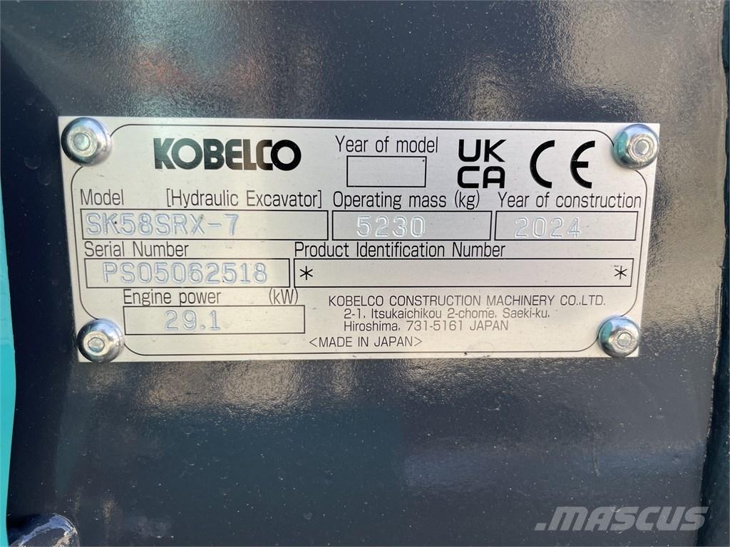 Kobelco SK 58 SRX-7 Mini bageri <7t