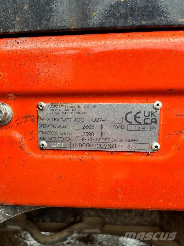 Kubota U 27-4 Mini bageri <7t