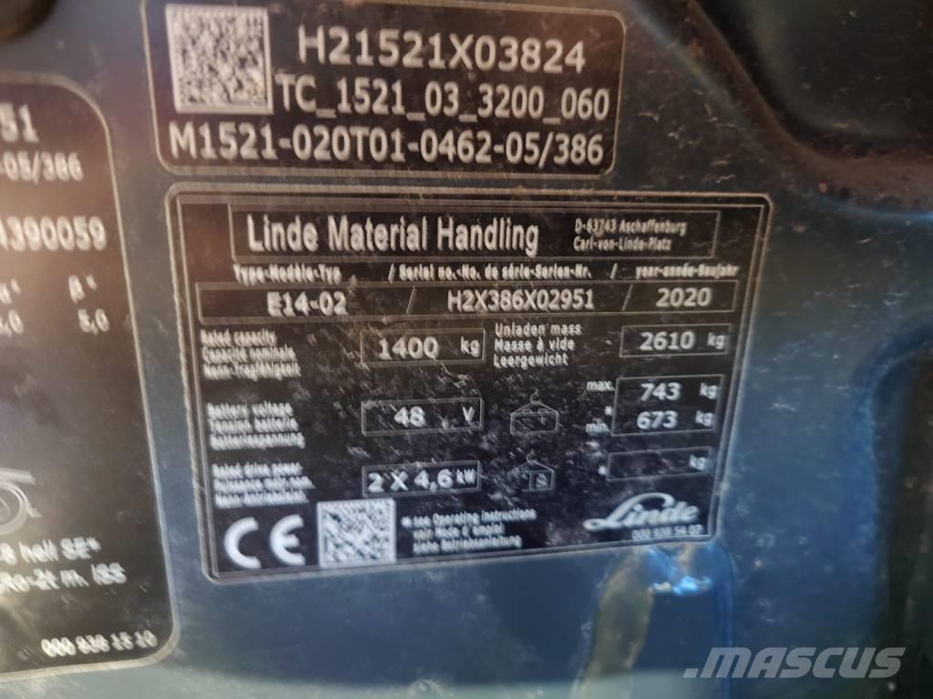Linde E14/386 Električni viličari