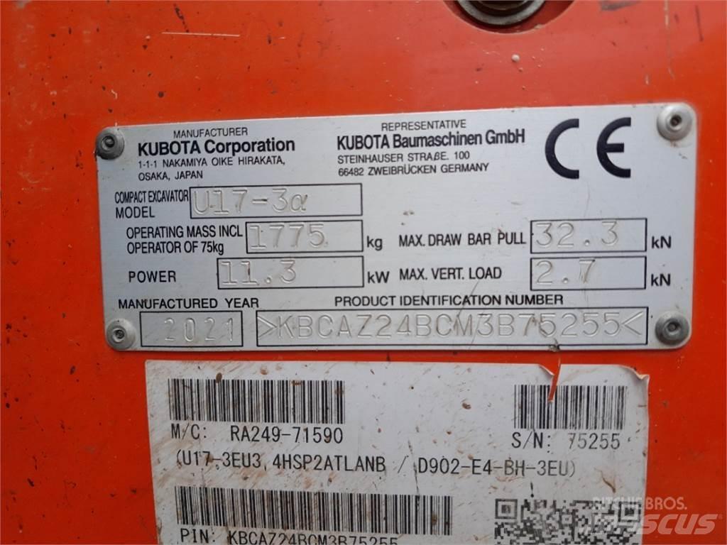Kubota U17-3 Mini bageri <7t