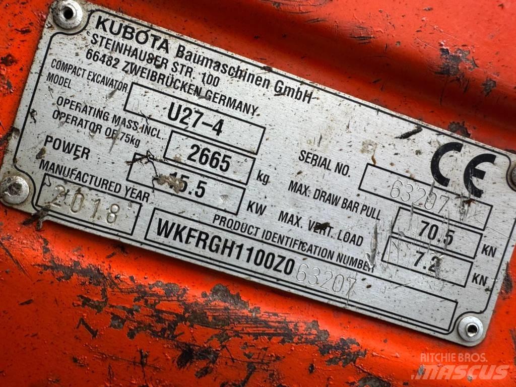 Kubota U 27-4 Mini bageri <7t