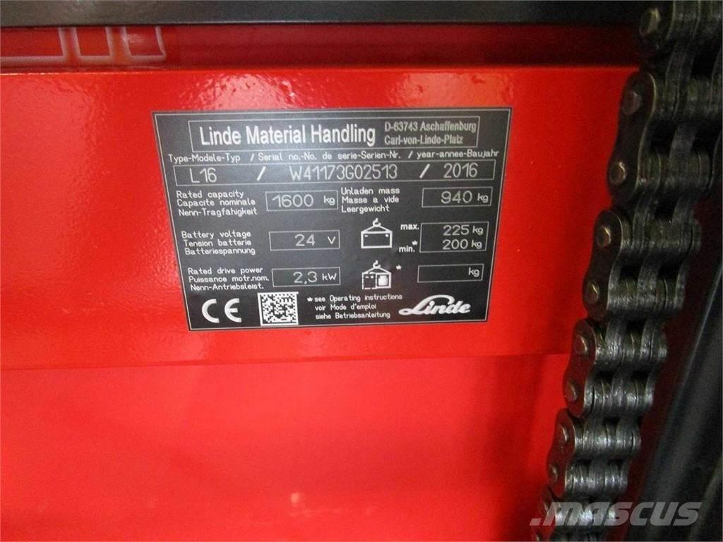 Linde L16I Ručni električni viličar