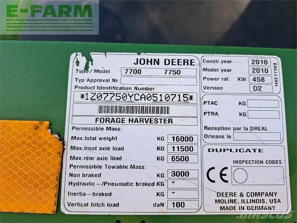 John Deere 7750 Strojevi za krmu na vlastiti pogon