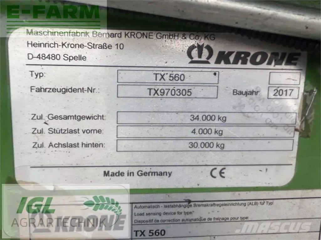 Krone tx 560 Prikolice za zrno