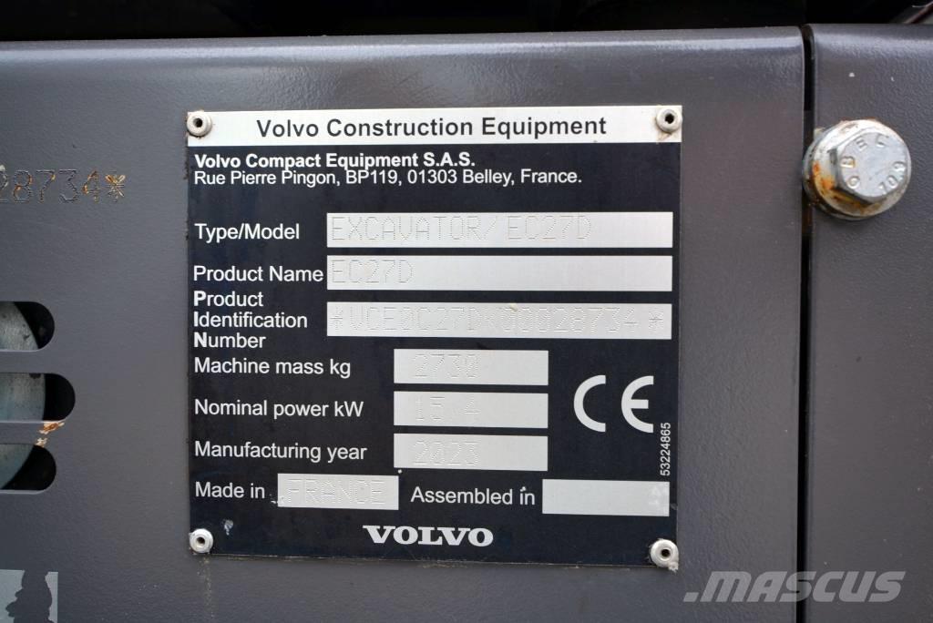 Volvo EC 27 D Mini bageri <7t
