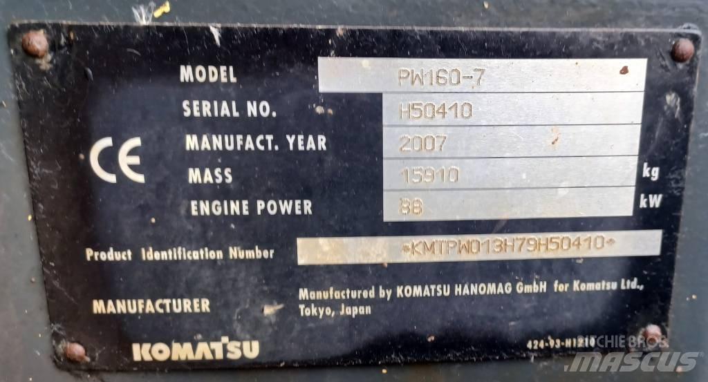 Komatsu PW 160-7 Bageri na kotačima