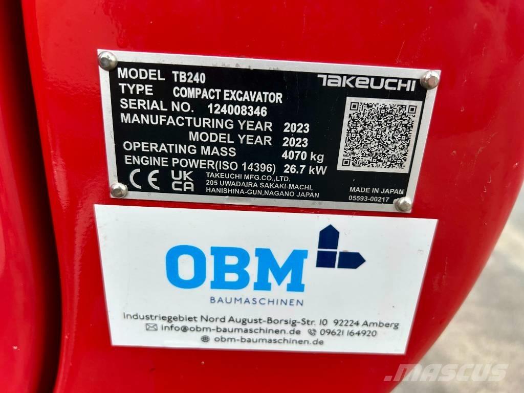 Takeuchi TB 240 Mini bageri <7t
