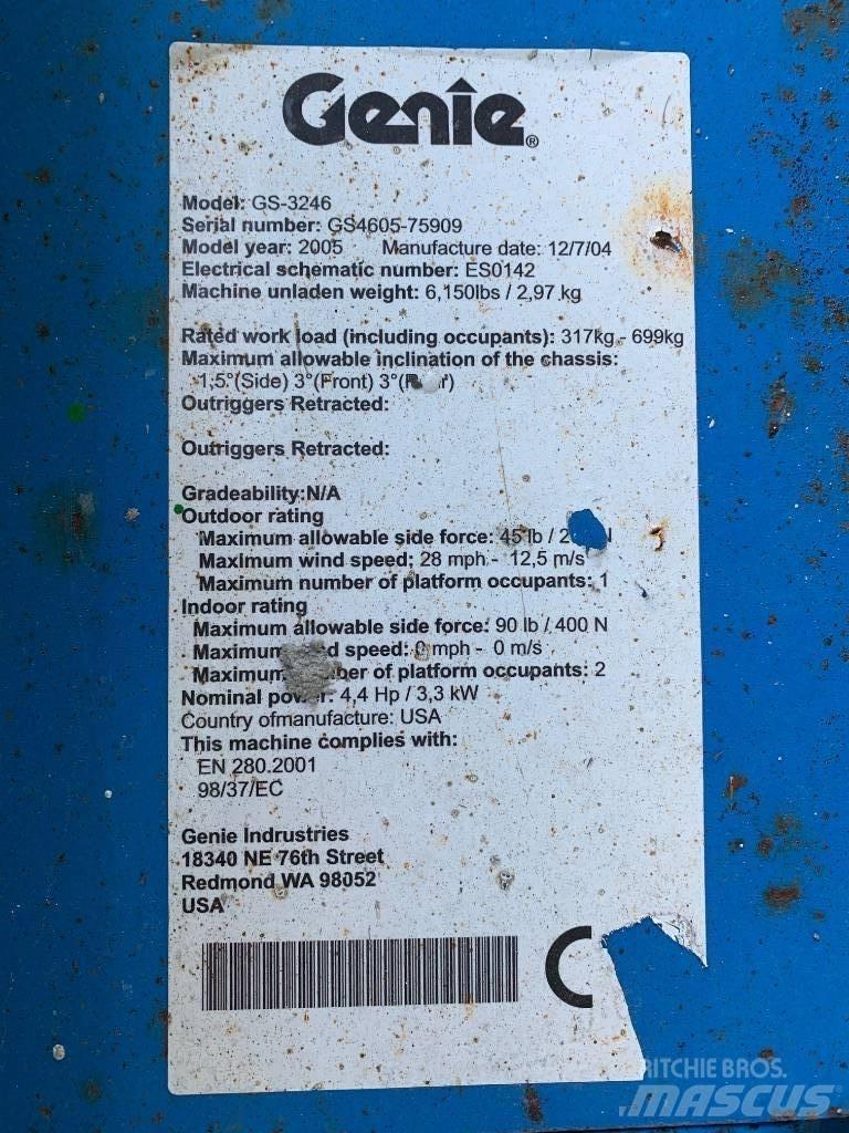 Genie GS 3246 Škaraste platforme
