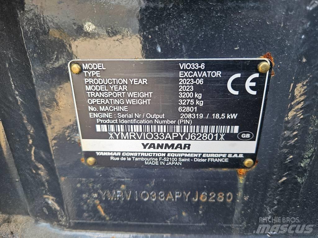 Yanmar Vio 33 Mini bageri <7t
