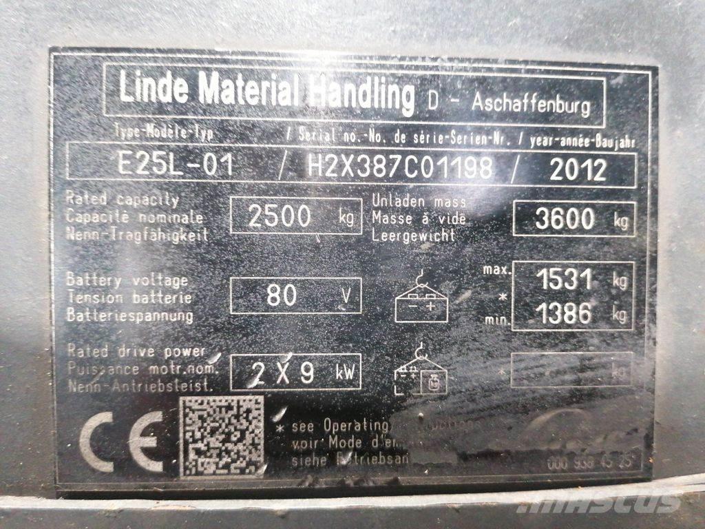 Linde E25L-01 Električni viličari