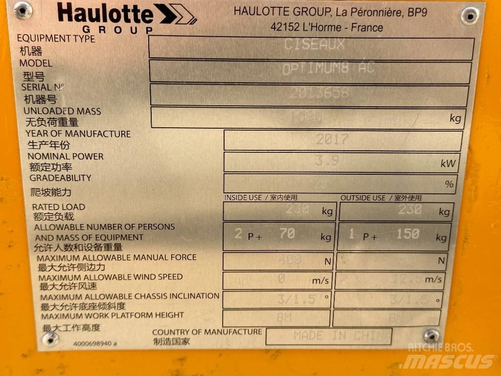 Haulotte OPTIMUM 8 Škaraste platforme