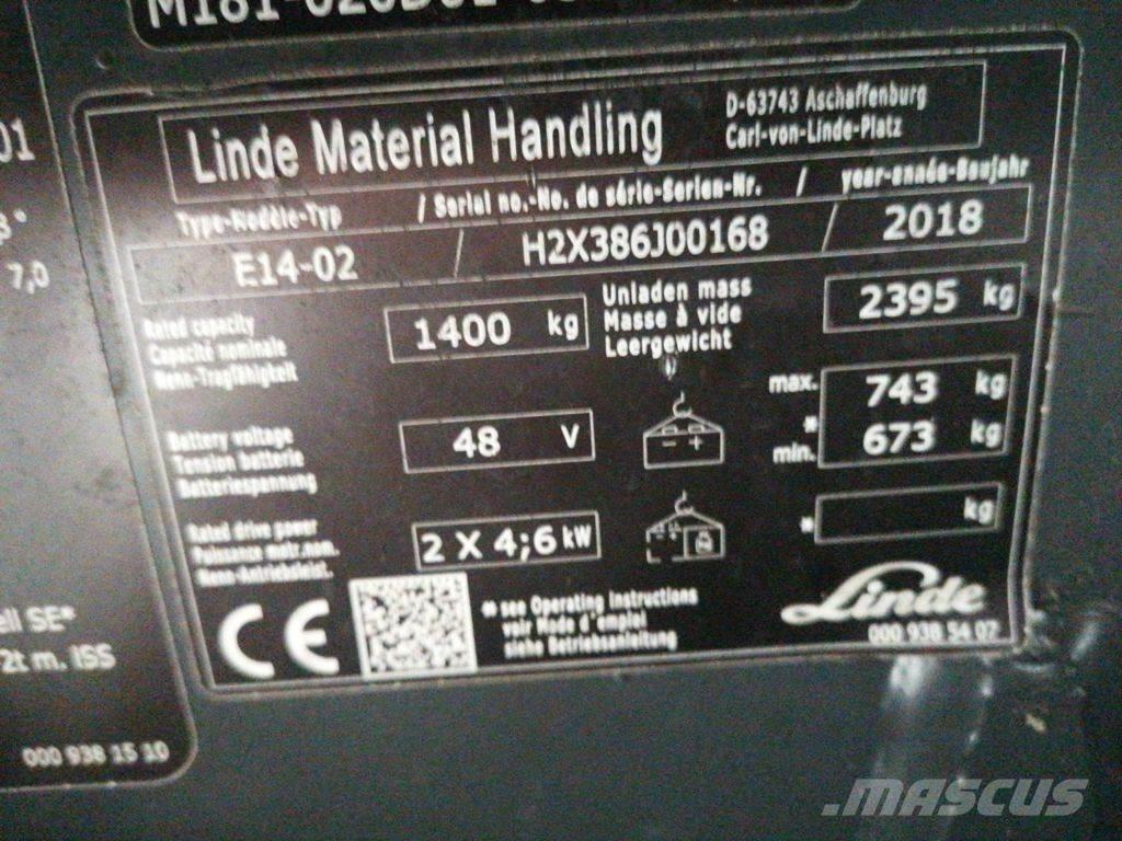 Linde E14-02 Električni viličari
