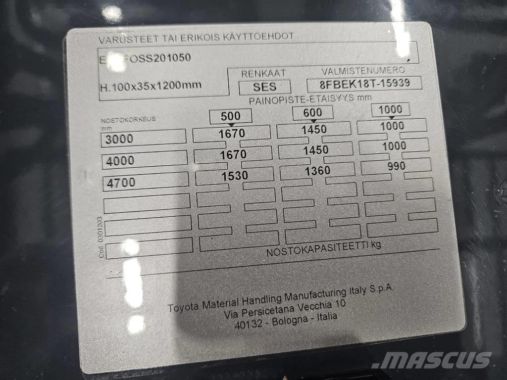 Toyota 8 FBEK 18 T Električni viličari