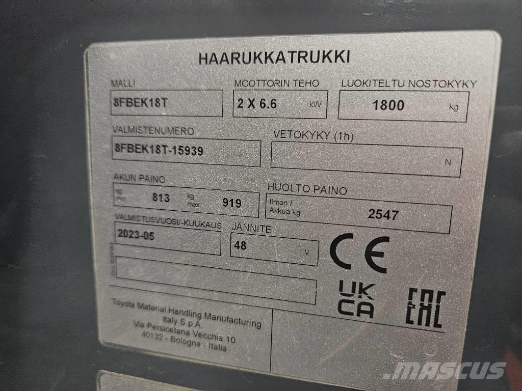 Toyota 8 FBEK 18 T Električni viličari