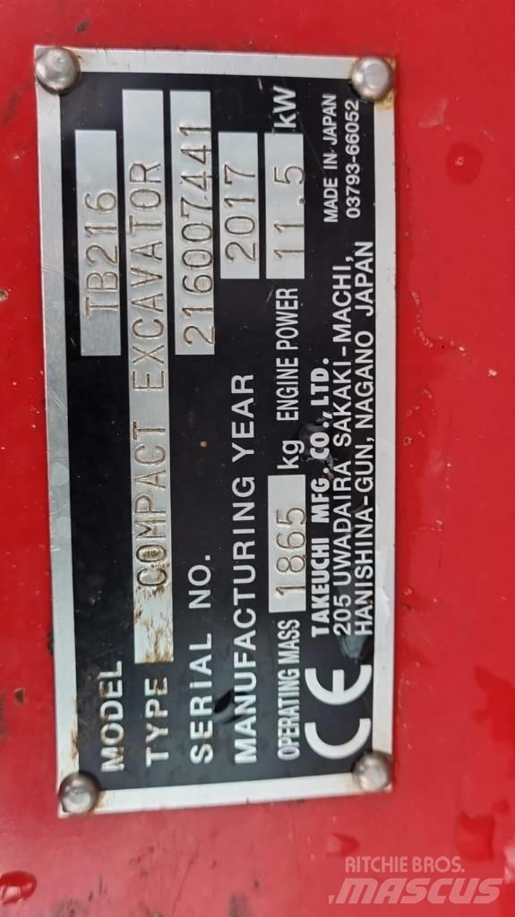 Takeuchi TB216 V4 Mini bageri <7t
