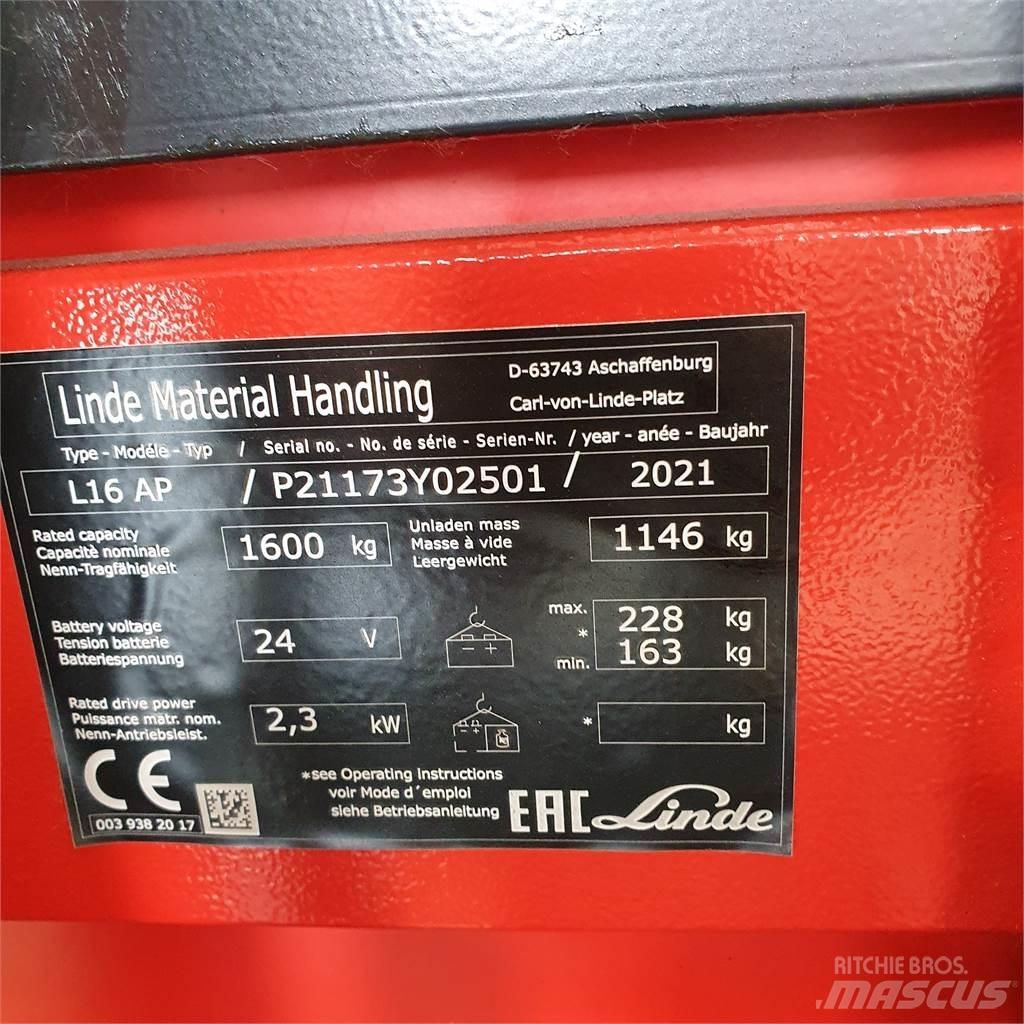 Linde L16APi Ručni električni viličar