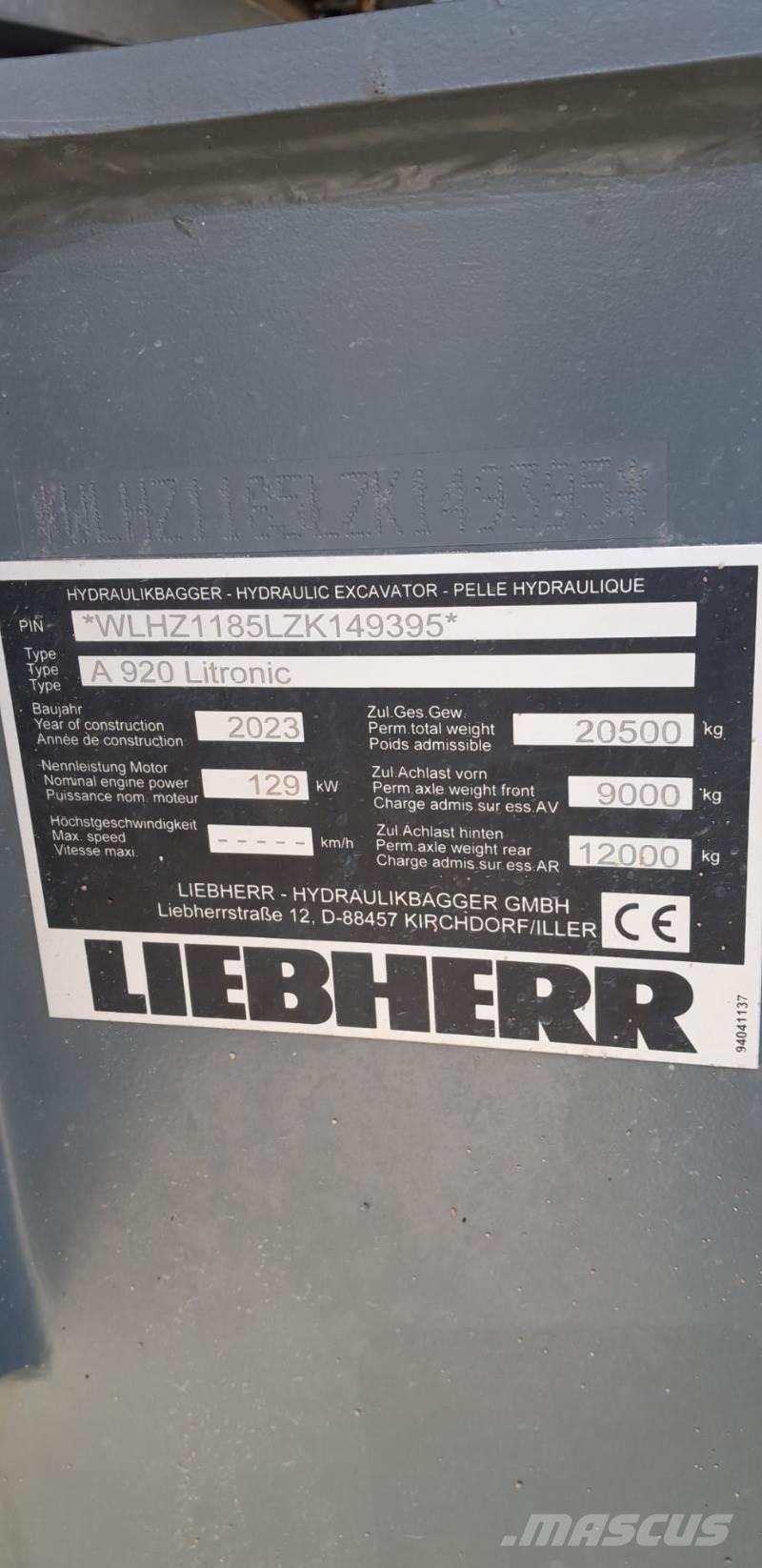 Liebherr A920 Bageri na kotačima