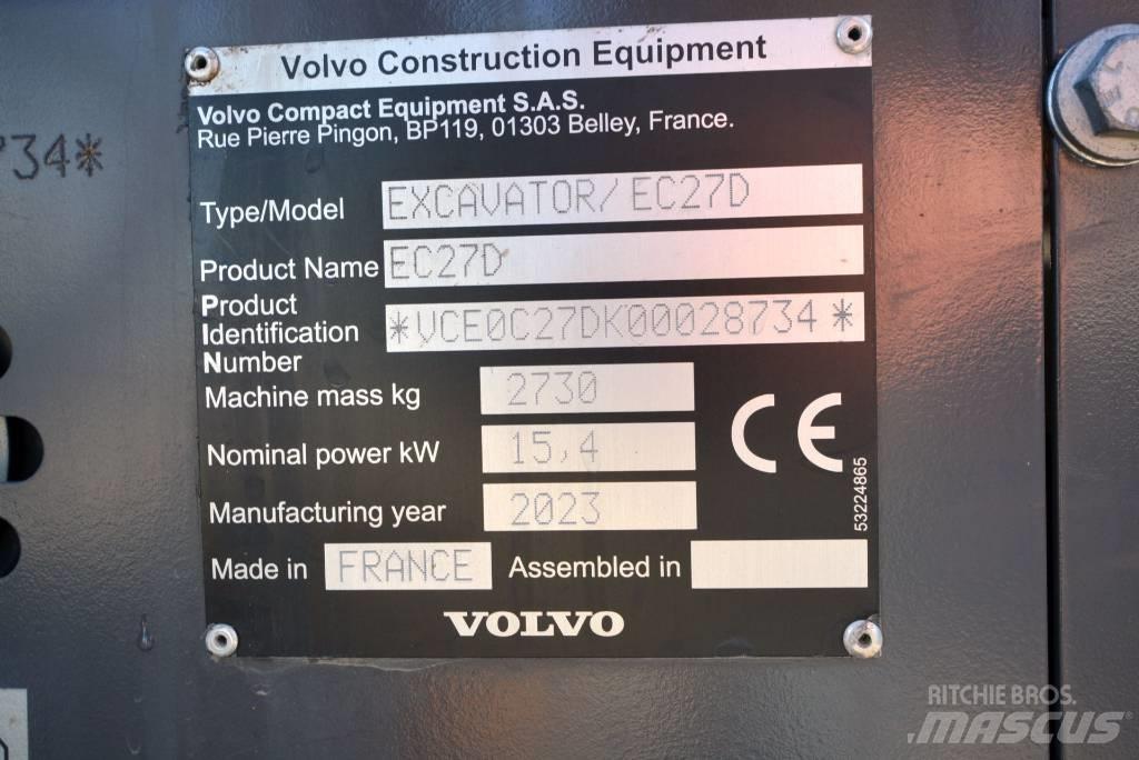 Volvo EC 27 D Mini bageri <7t