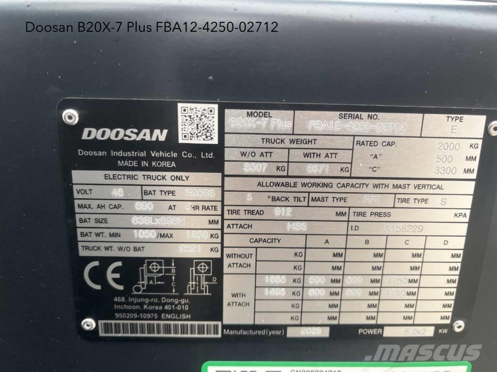 Doosan B 20 X-7 Plus Električni viličari