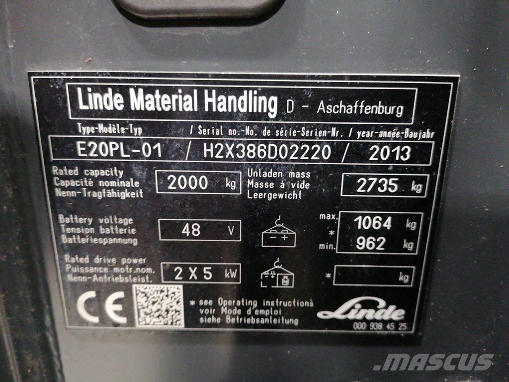 Linde E20PL-01 Električni viličari