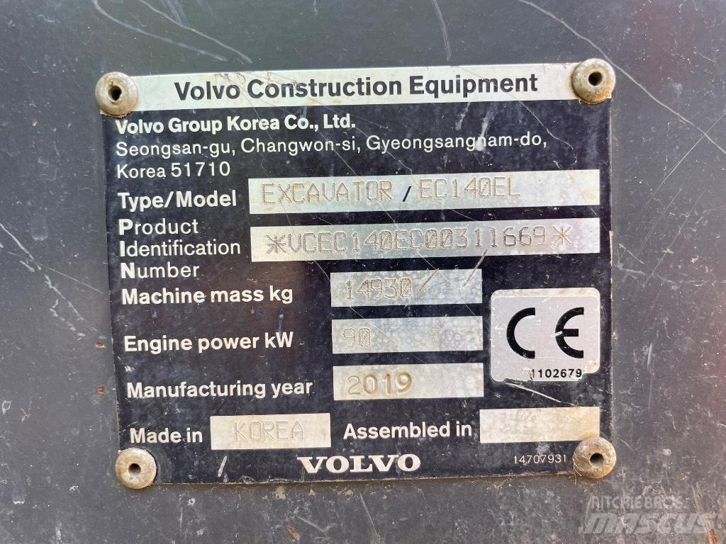 Volvo EC 140 EL Bageri gusjeničari