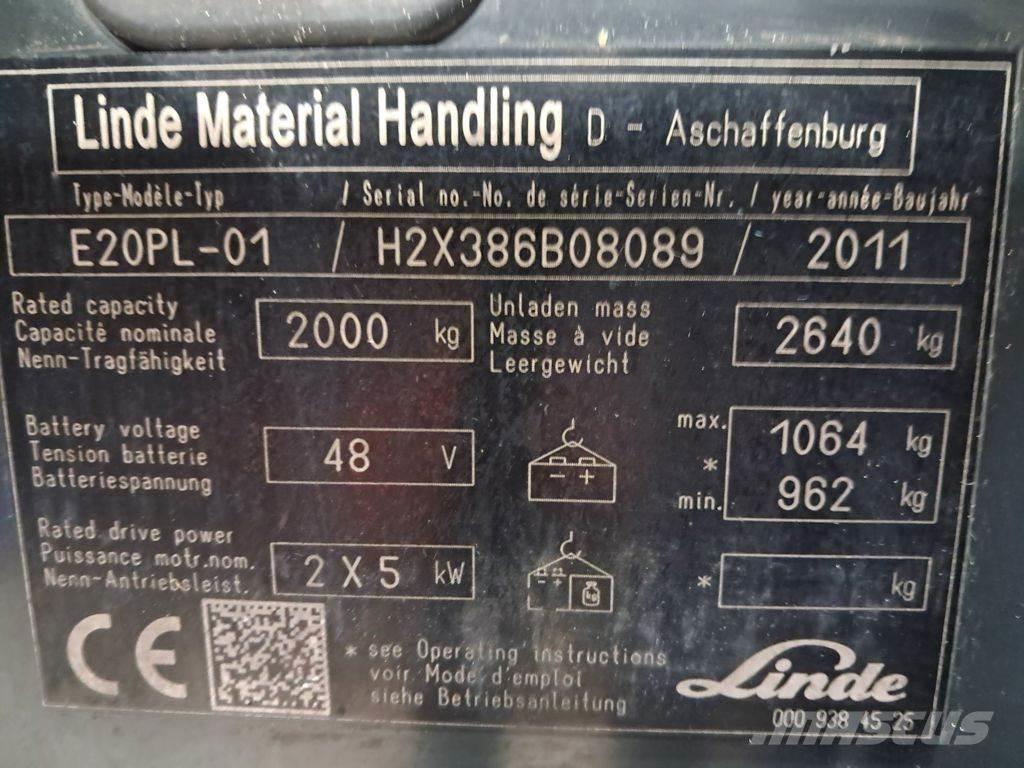 Linde E20PL-01 Električni viličari