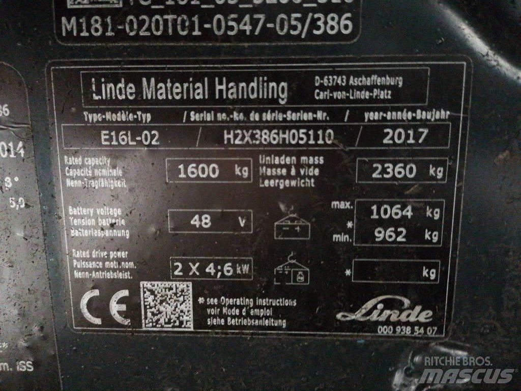 Linde E16L-02 Električni viličari