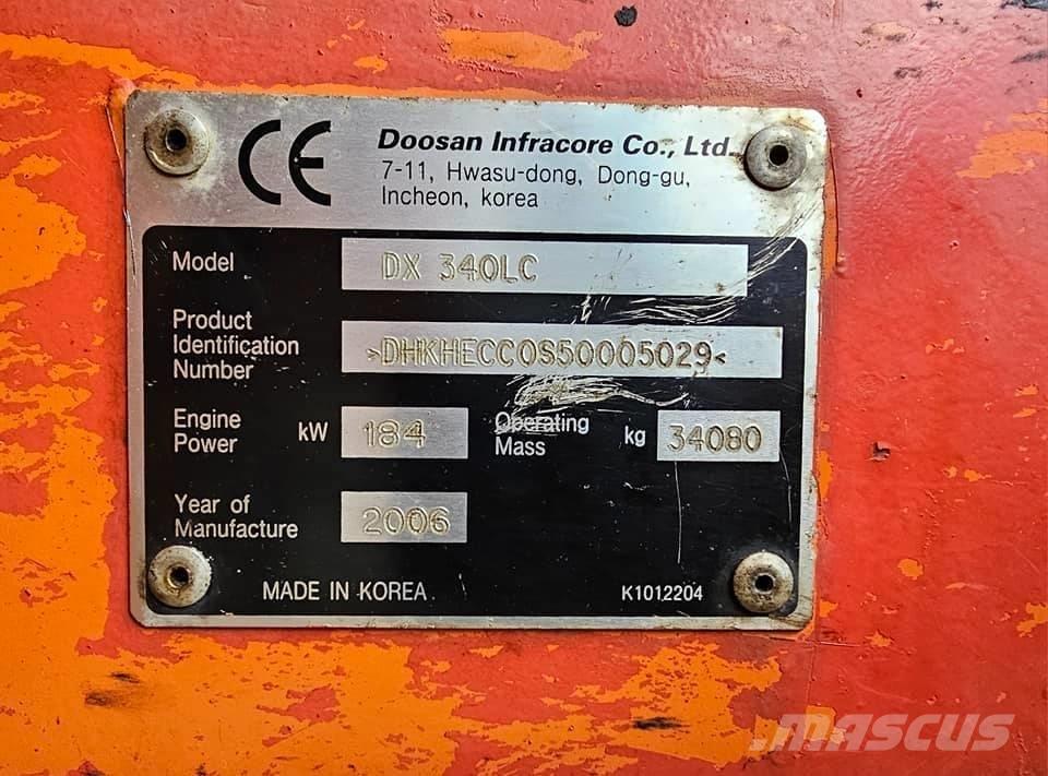 Doosan DX 340 LC Bageri gusjeničari