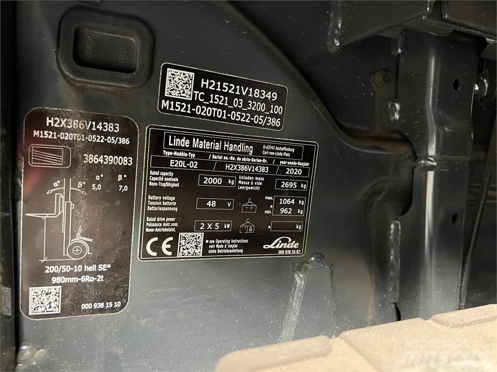 Linde E20L-02 Električni viličari