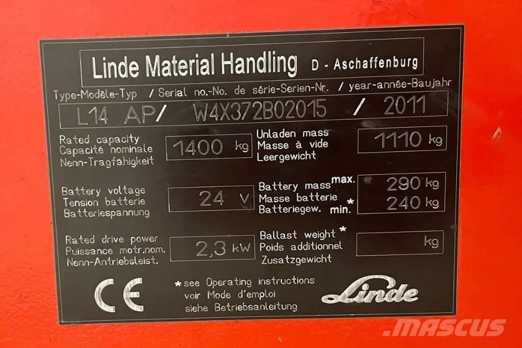 Linde L 14 Samopogonski ručni viličari