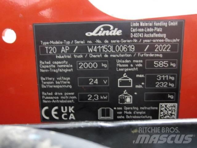 Linde T20AP Nisko podizni električni viličar sa platformu