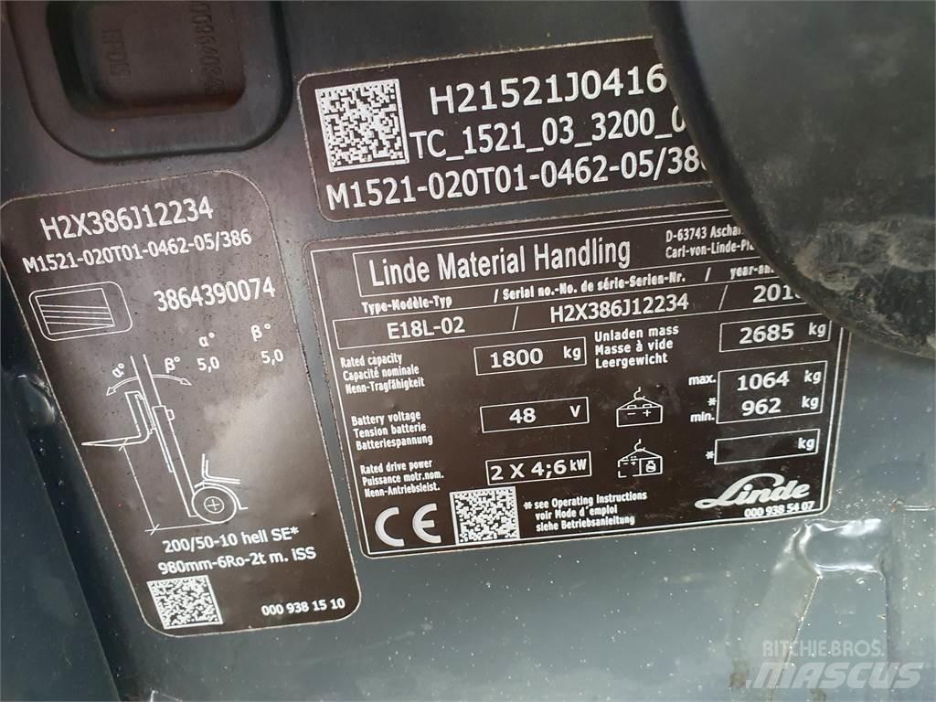 Linde E18L Električni viličari