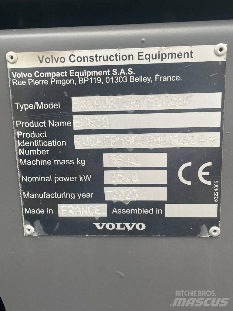 Volvo ECR 58 F Mini bageri <7t